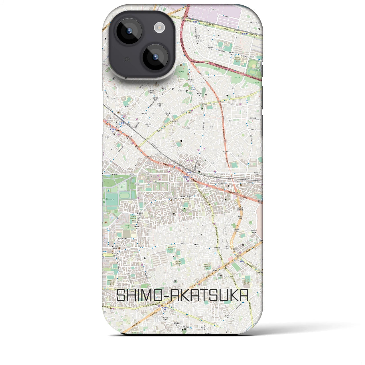【下赤塚(東京都)】地図柄iPhoneケース(バックカバータイプ)