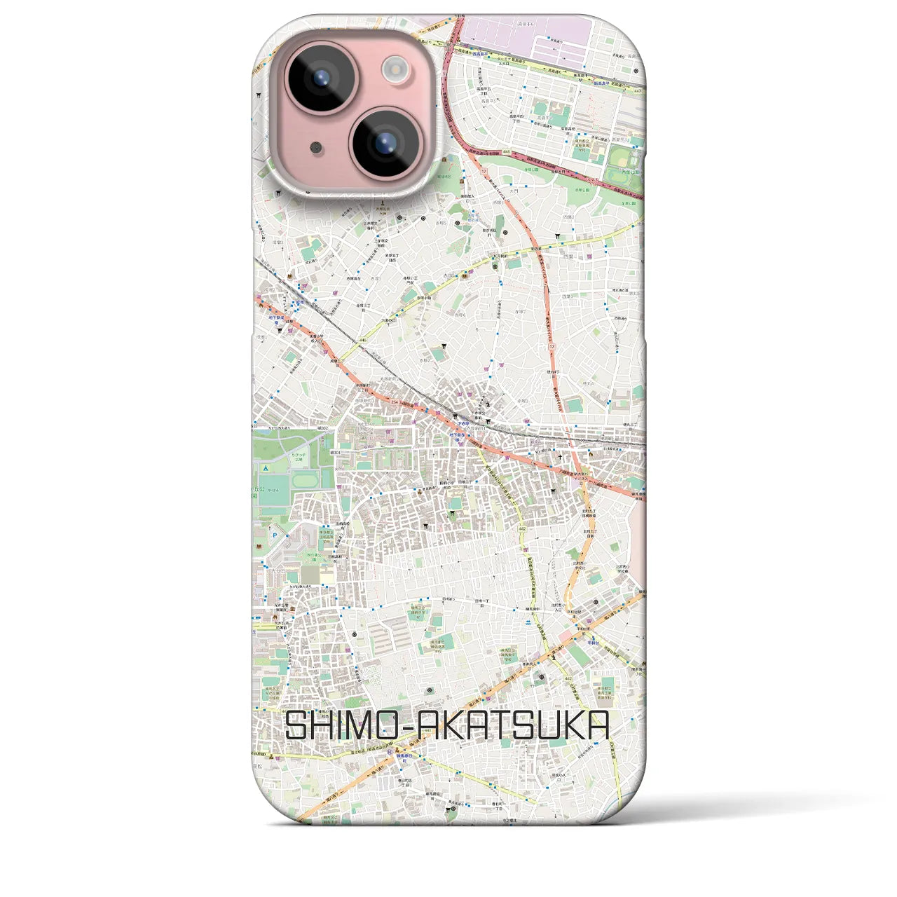 【下赤塚(東京都)】地図柄iPhoneケース(バックカバータイプ)