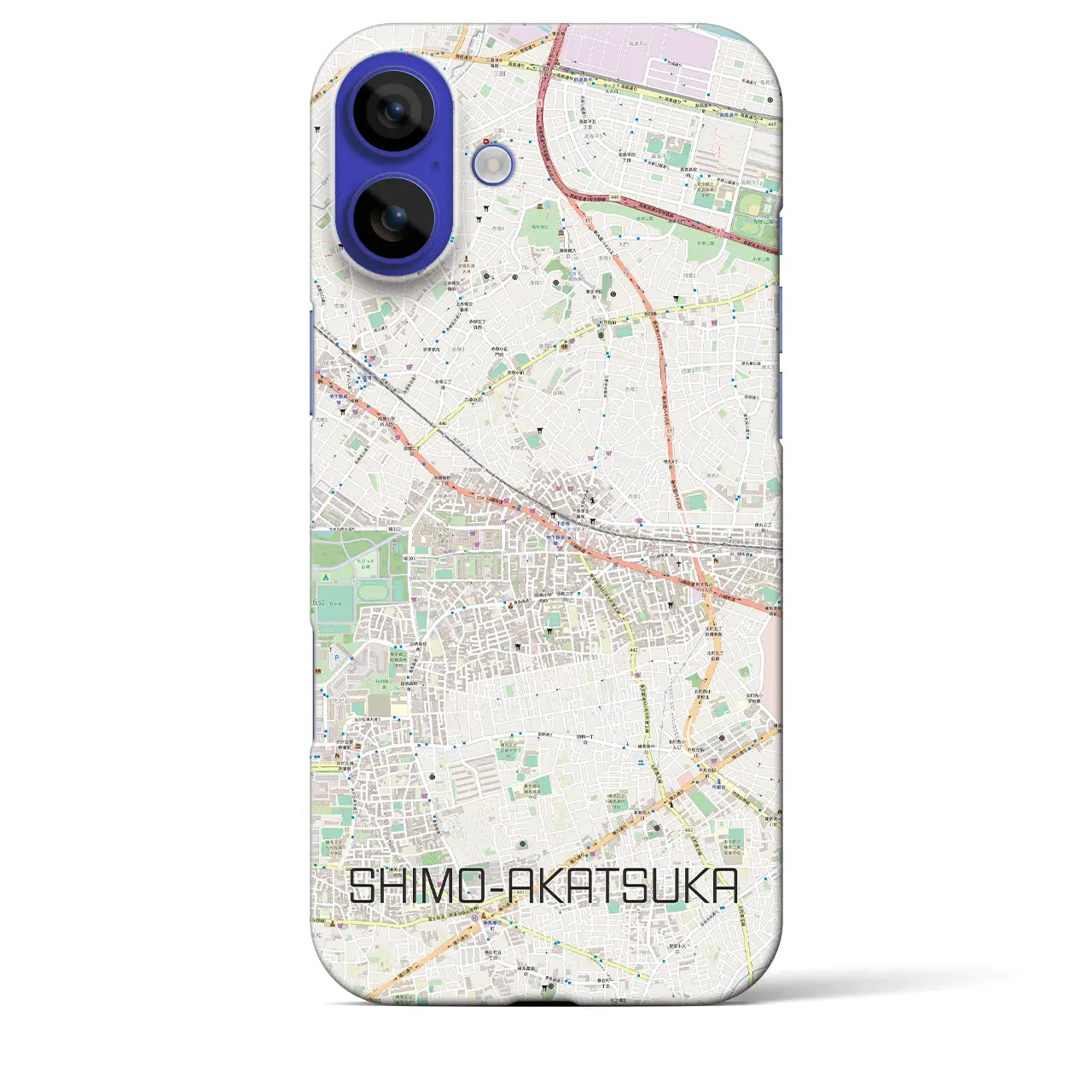 【下赤塚(東京都)】地図柄iPhoneケース(バックカバータイプ)