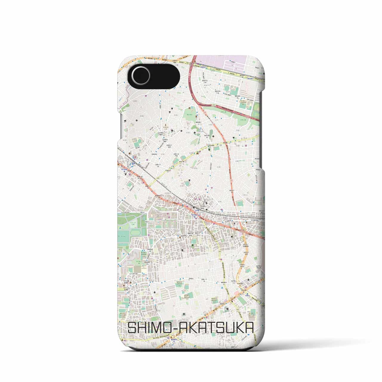 【下赤塚(東京都)】地図柄iPhoneケース(バックカバータイプ)