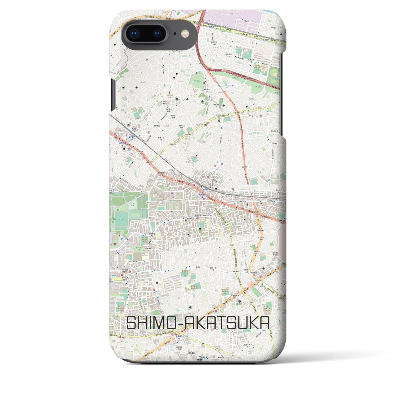 【下赤塚(東京都)】地図柄iPhoneケース(バックカバータイプ)