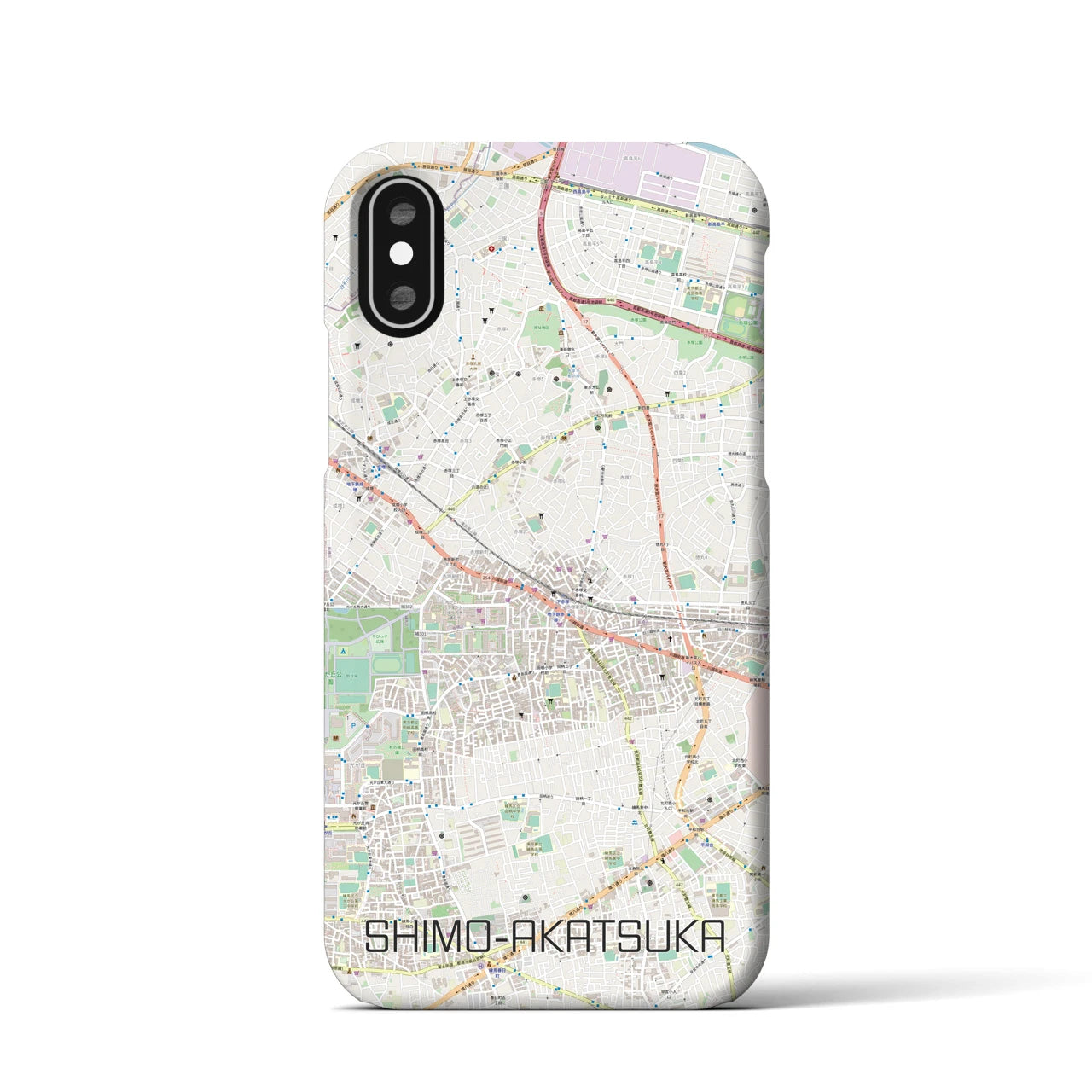【下赤塚(東京都)】地図柄iPhoneケース(バックカバータイプ)