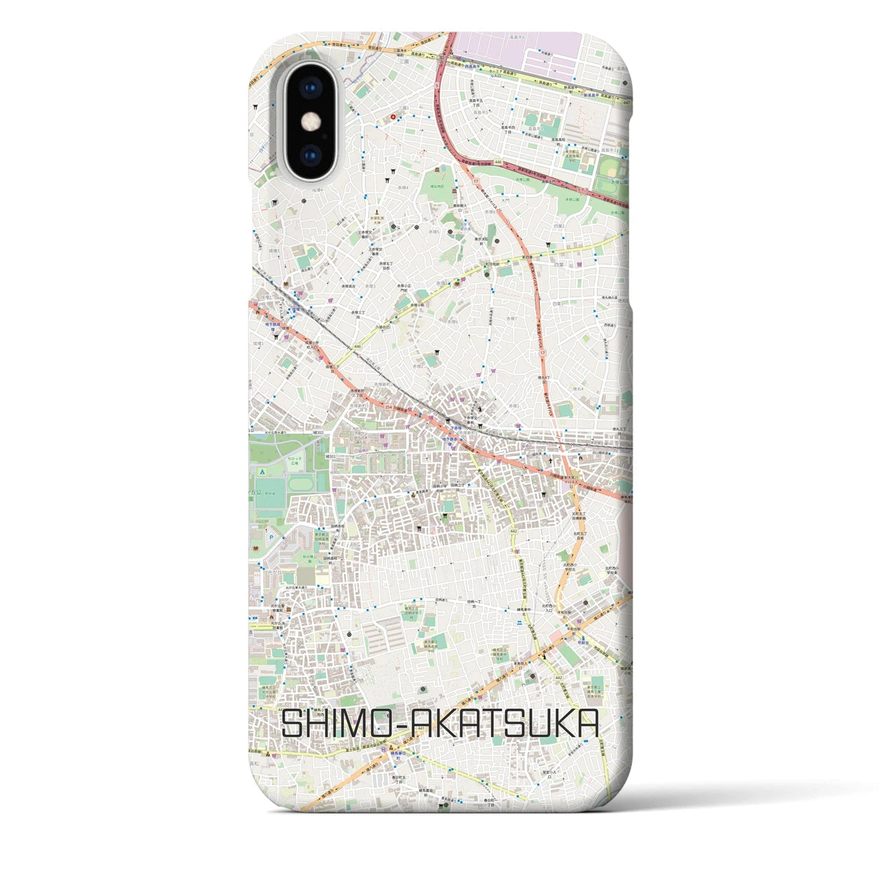 【下赤塚(東京都)】地図柄iPhoneケース(バックカバータイプ)