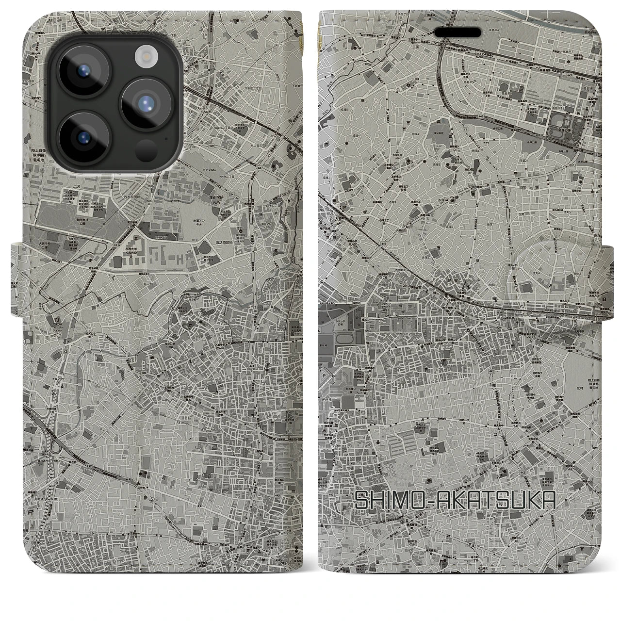 【下赤塚(東京都)】地図柄iPhoneケース(手帳タイプ)