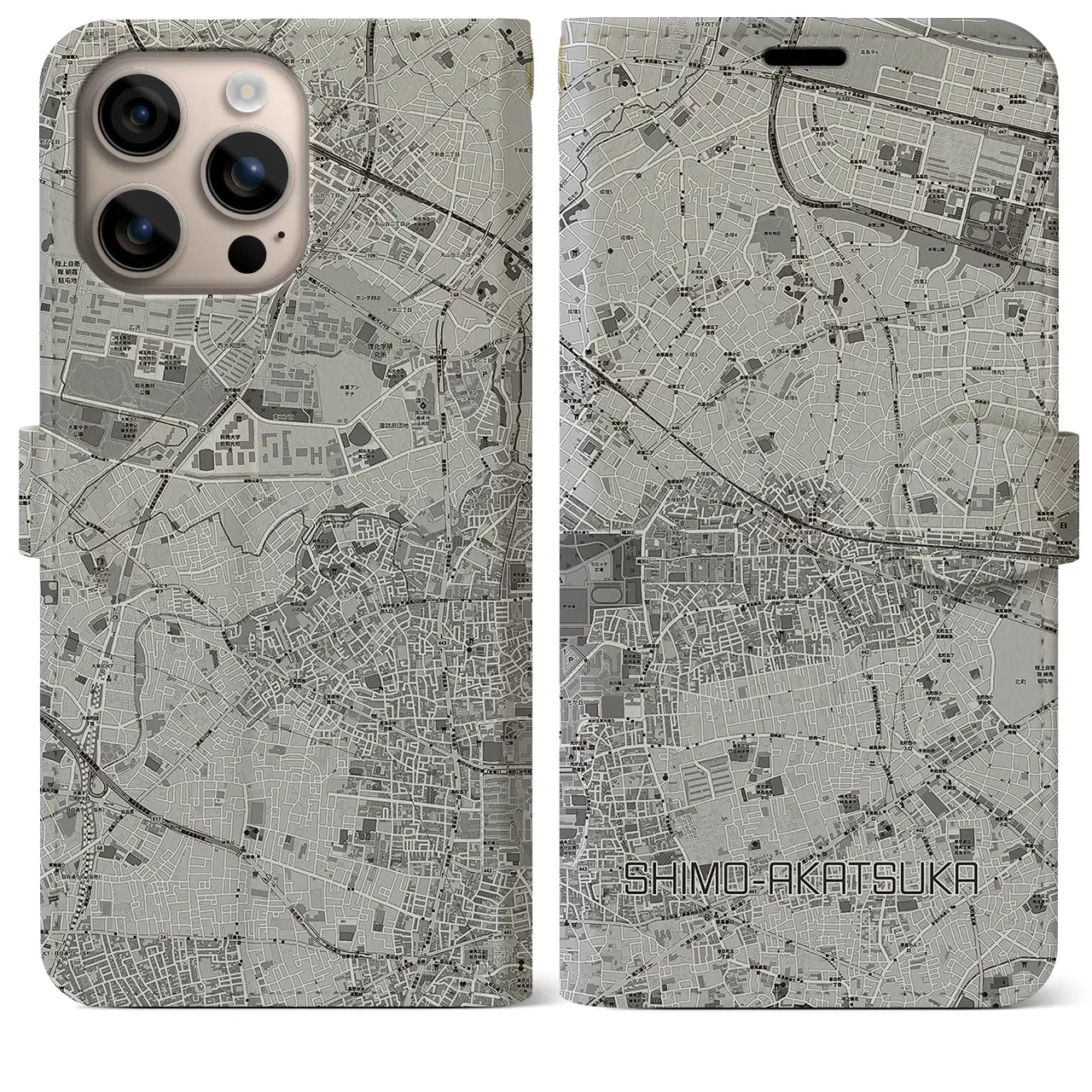 【下赤塚(東京都)】地図柄iPhoneケース(手帳タイプ)
