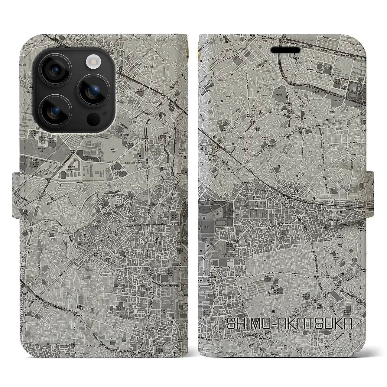 【下赤塚(東京都)】地図柄iPhoneケース(手帳タイプ)