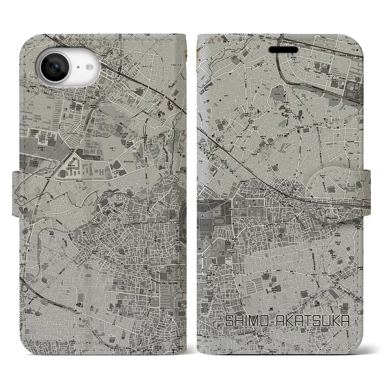 【下赤塚(東京都)】地図柄iPhoneケース(手帳タイプ)