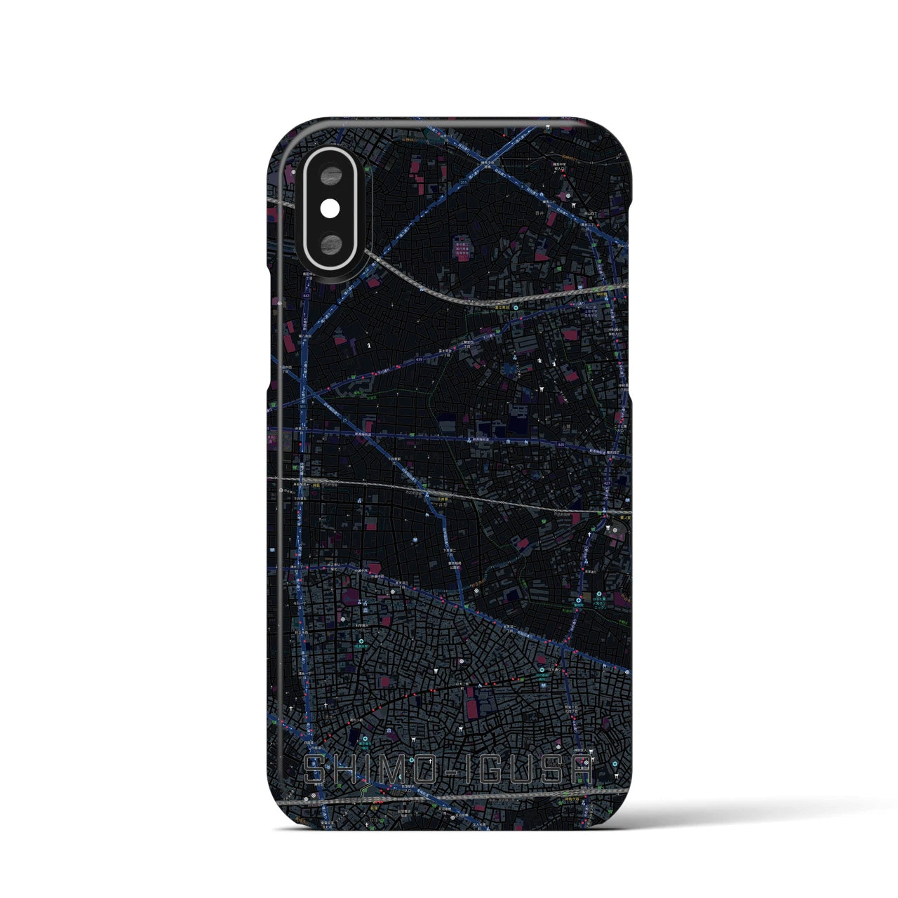 【下井草(東京都)】地図柄iPhoneケース(バックカバータイプ)