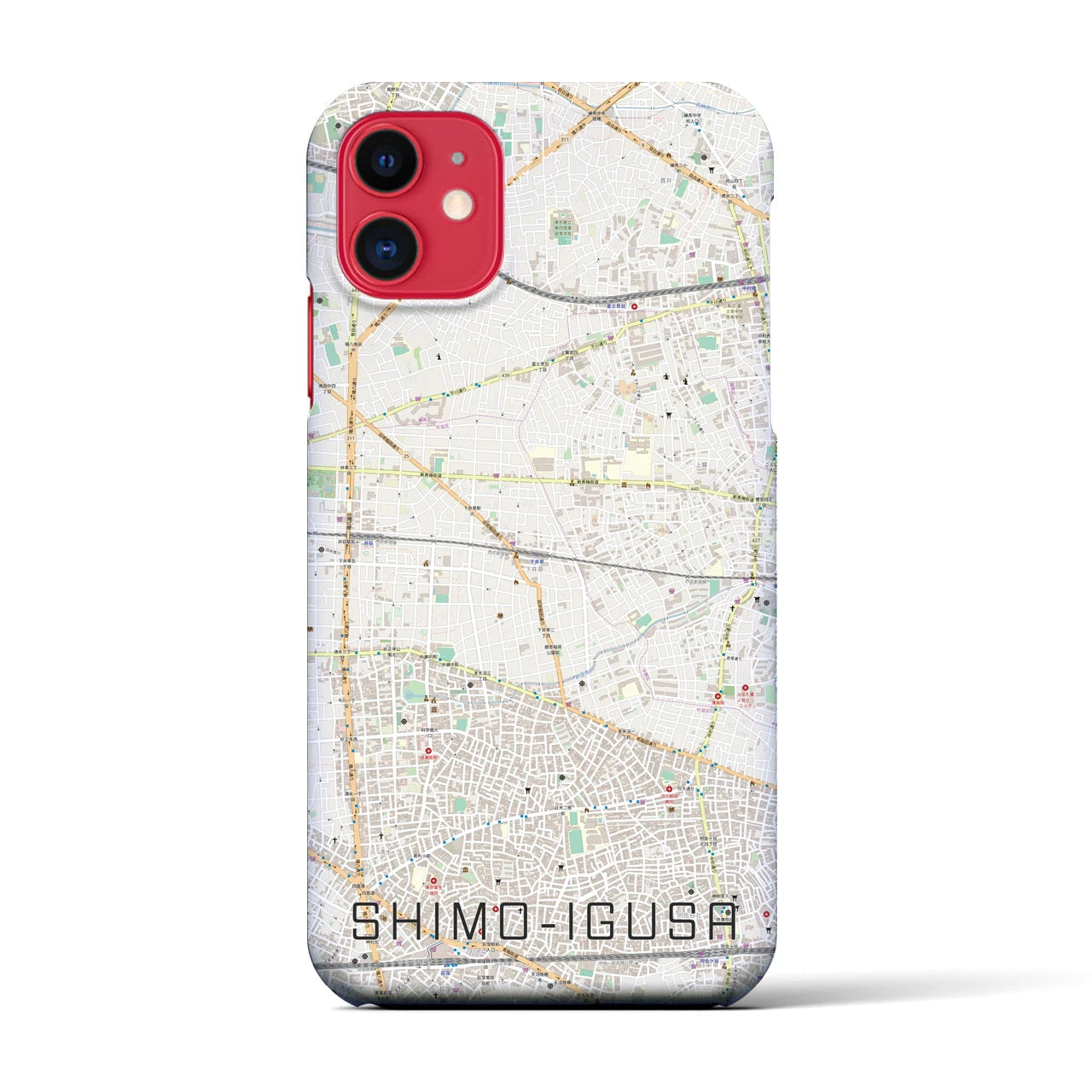【下井草(東京都)】地図柄iPhoneケース(バックカバータイプ)