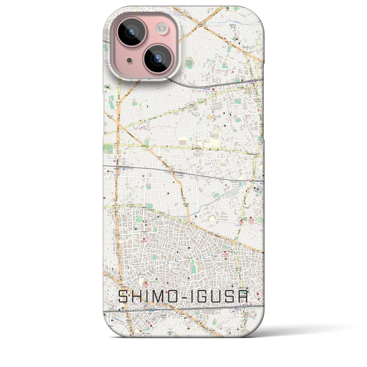 【下井草(東京都)】地図柄iPhoneケース(バックカバータイプ)