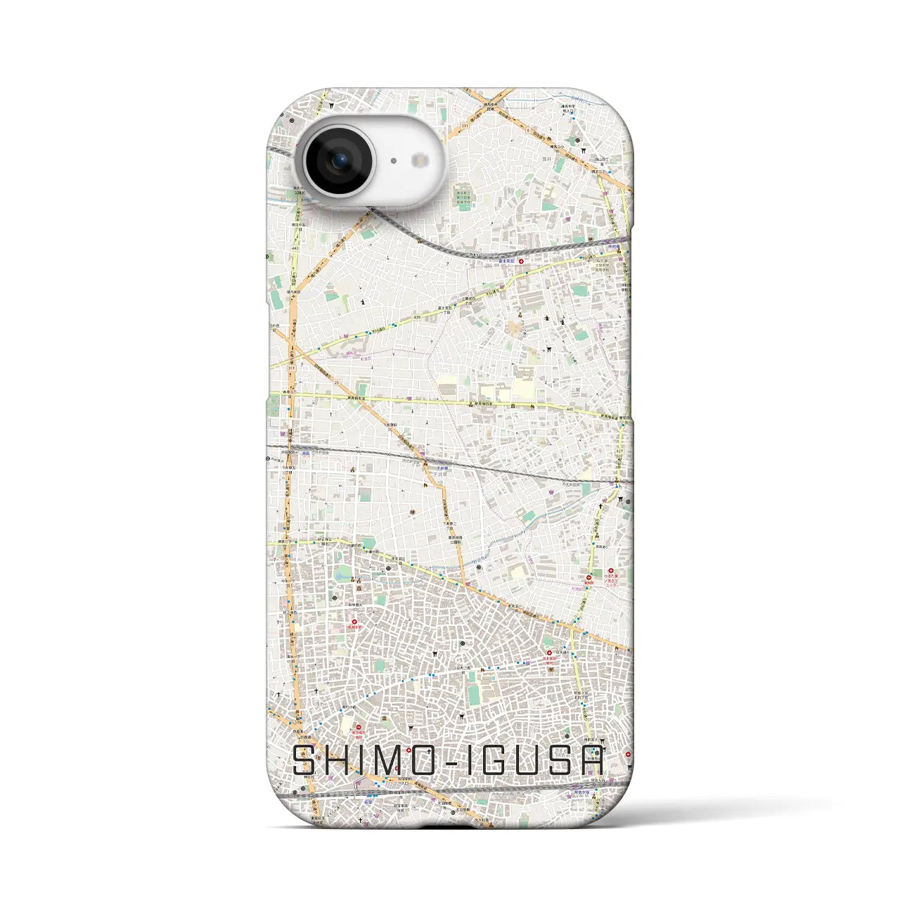 【下井草(東京都)】地図柄iPhoneケース(バックカバータイプ)