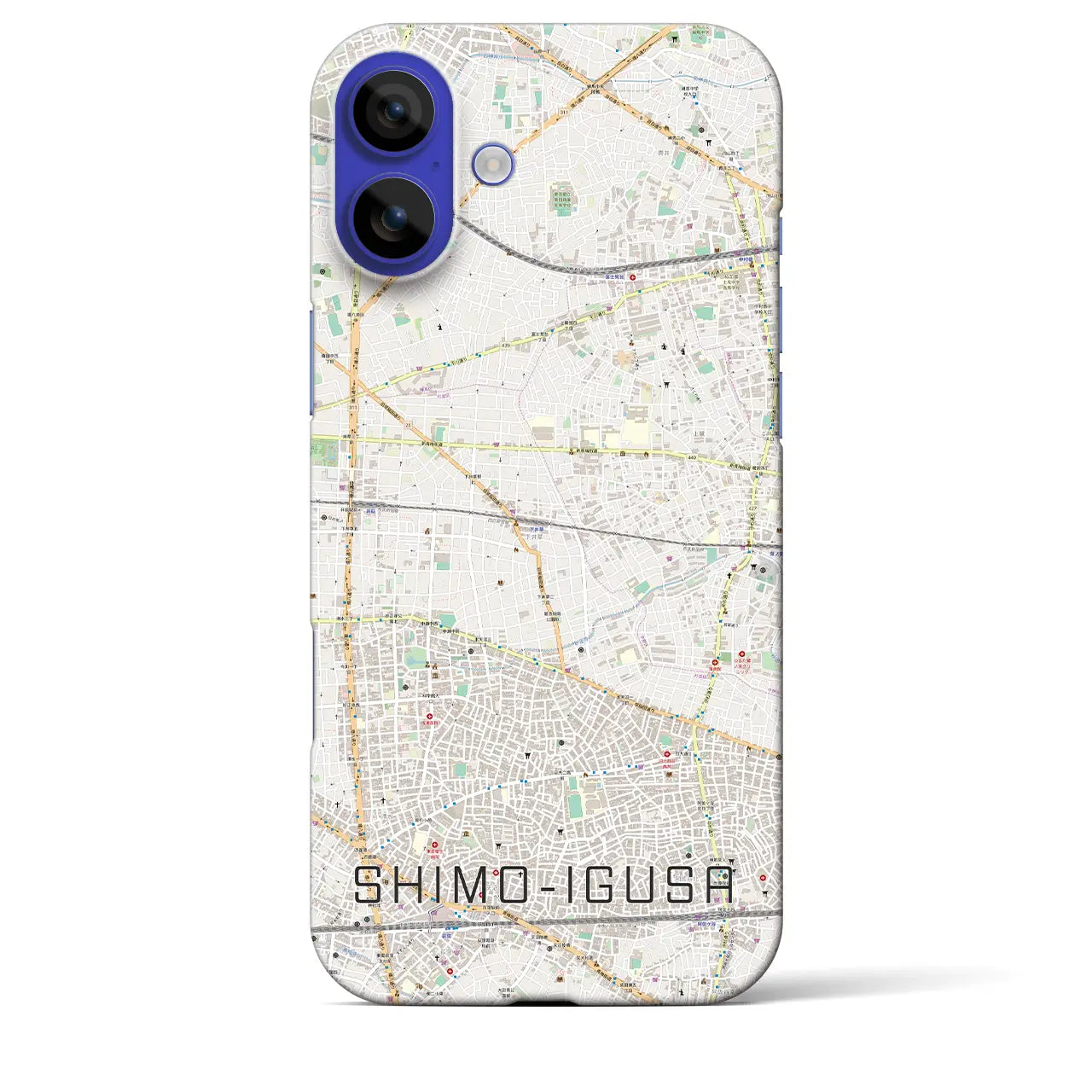 【下井草(東京都)】地図柄iPhoneケース(バックカバータイプ)ナチュラル・iPhone 16 Pro Max 用