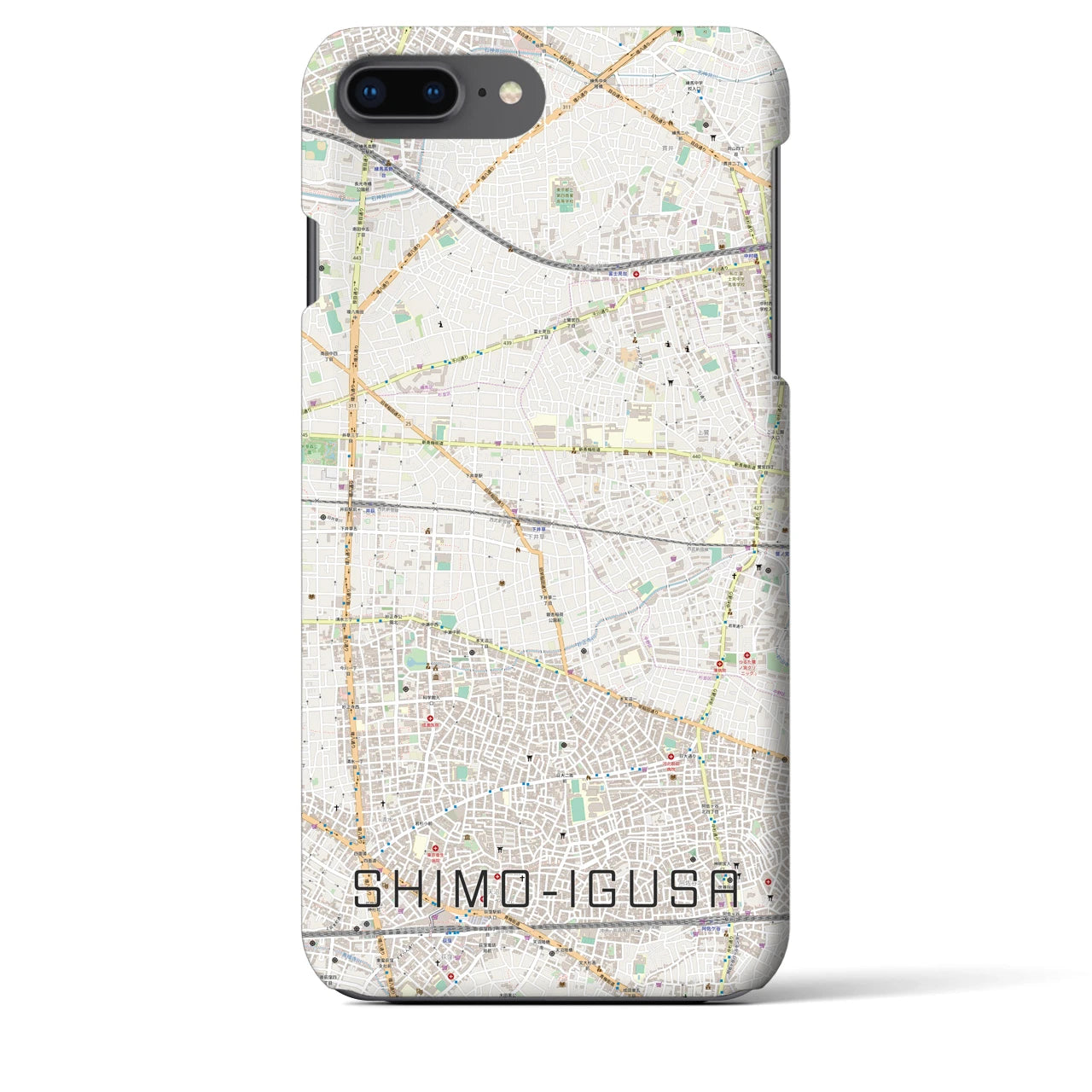 【下井草(東京都)】地図柄iPhoneケース(バックカバータイプ)