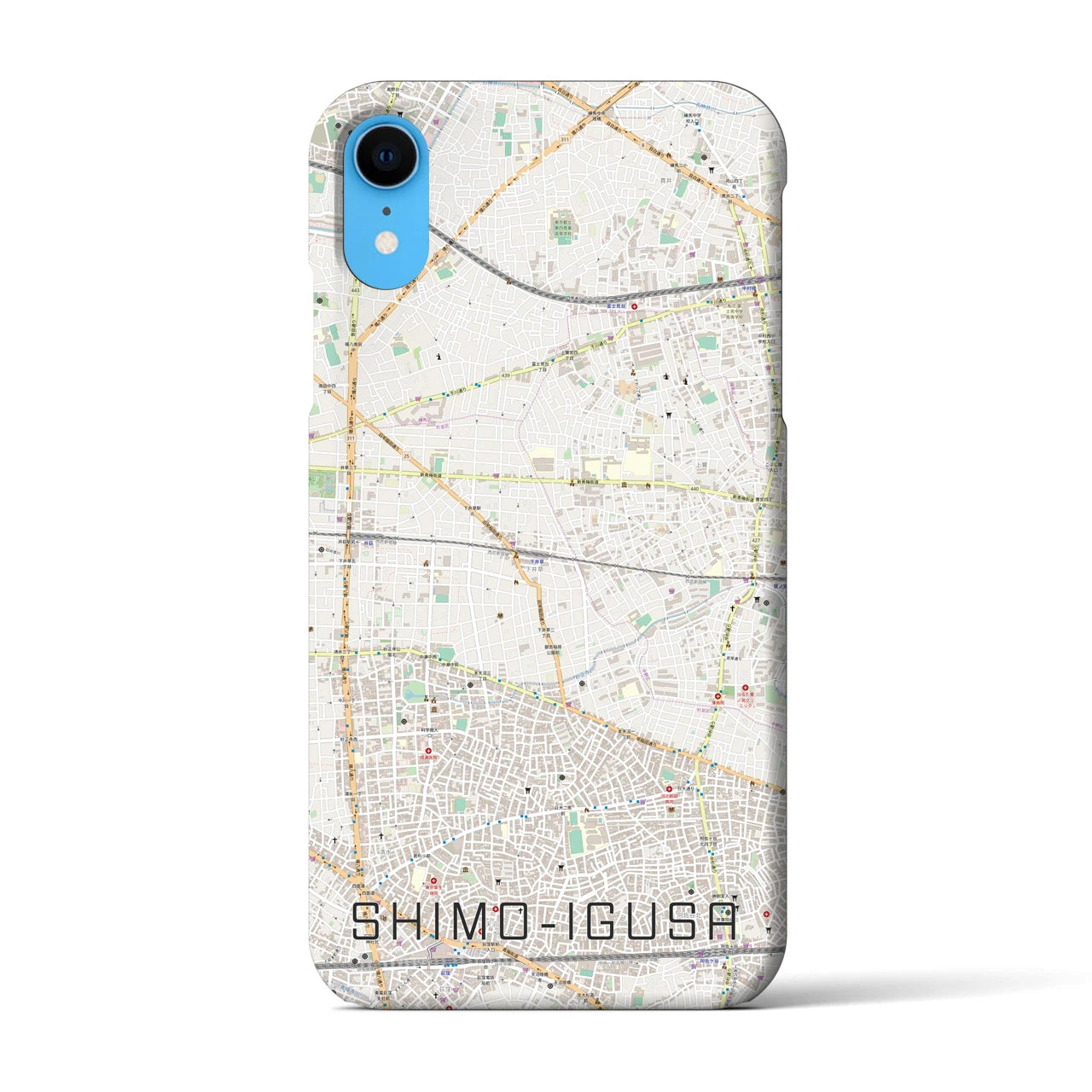【下井草(東京都)】地図柄iPhoneケース(バックカバータイプ)