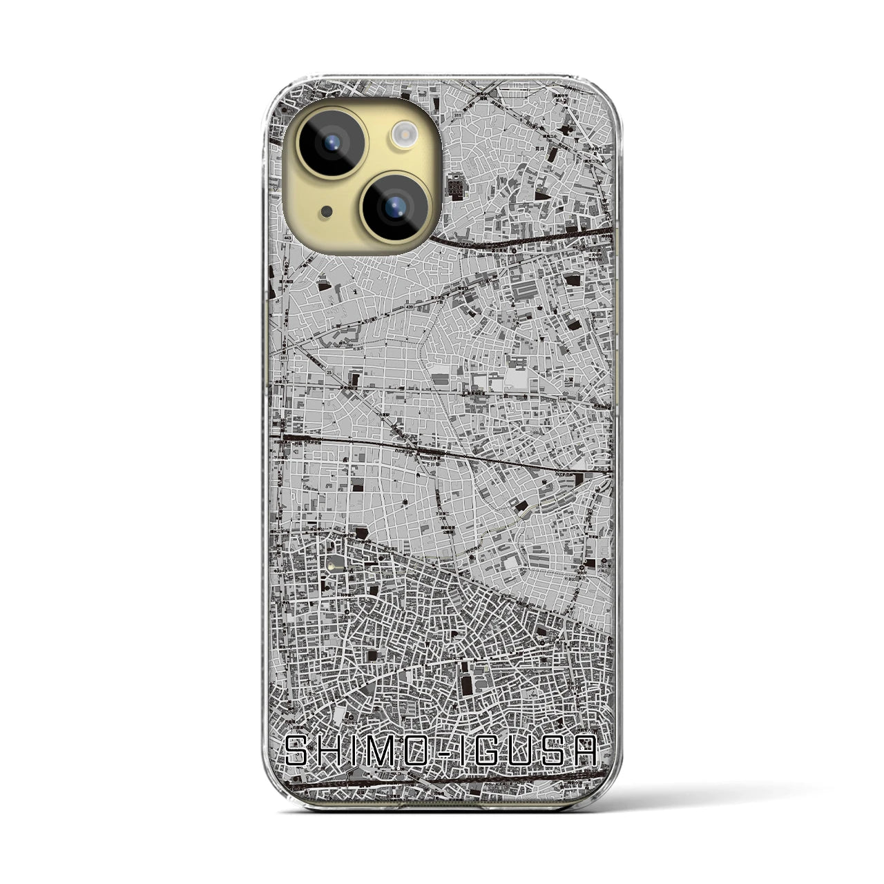 【下井草(東京都)】地図柄iPhoneケース(クリアタイプ)