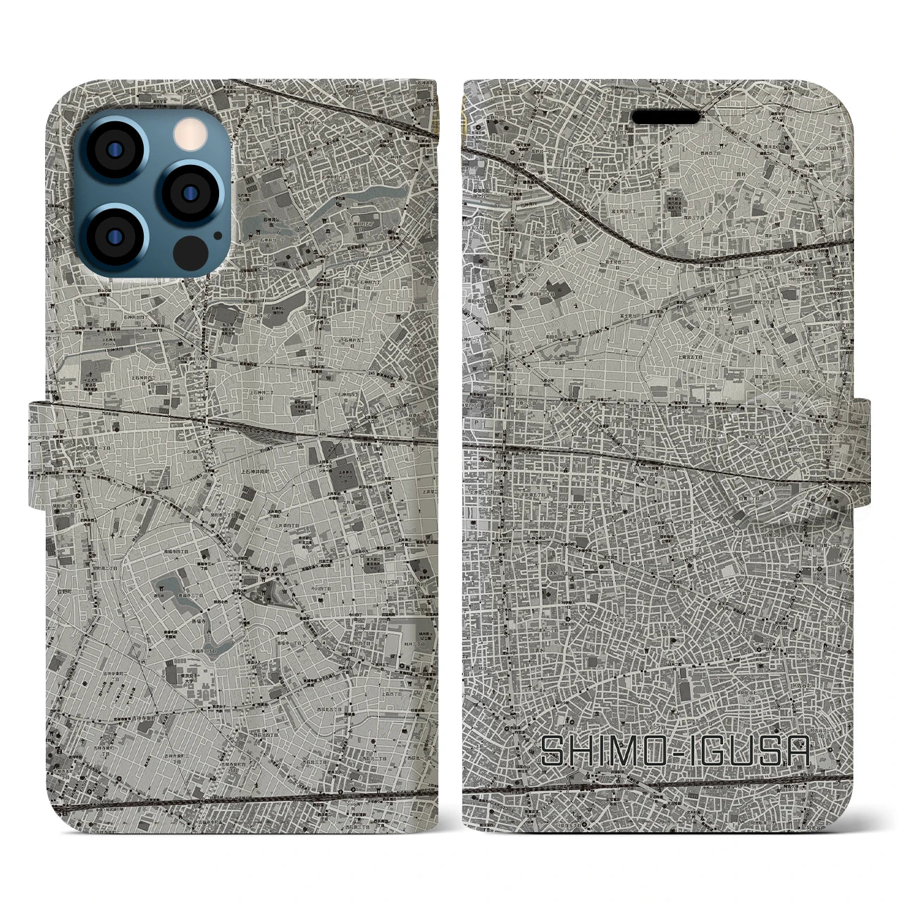 【下井草(東京都)】地図柄iPhoneケース(手帳タイプ)