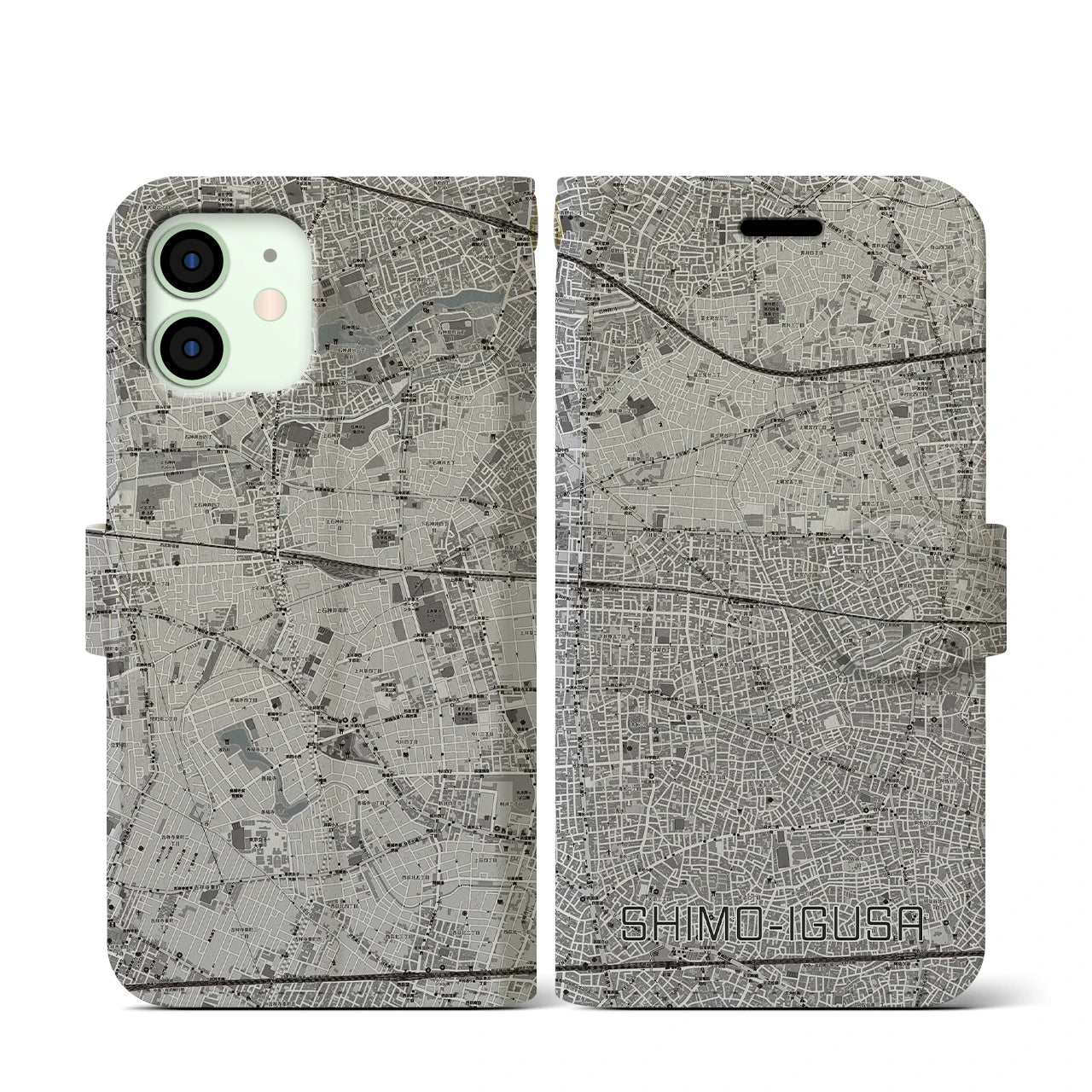 【下井草(東京都)】地図柄iPhoneケース(手帳タイプ)