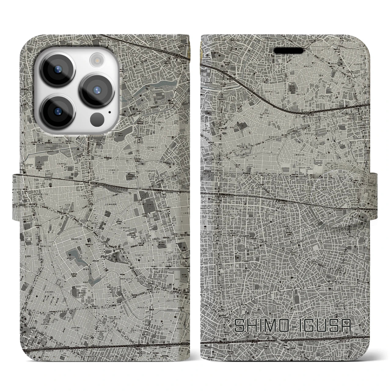 【下井草(東京都)】地図柄iPhoneケース(手帳タイプ)