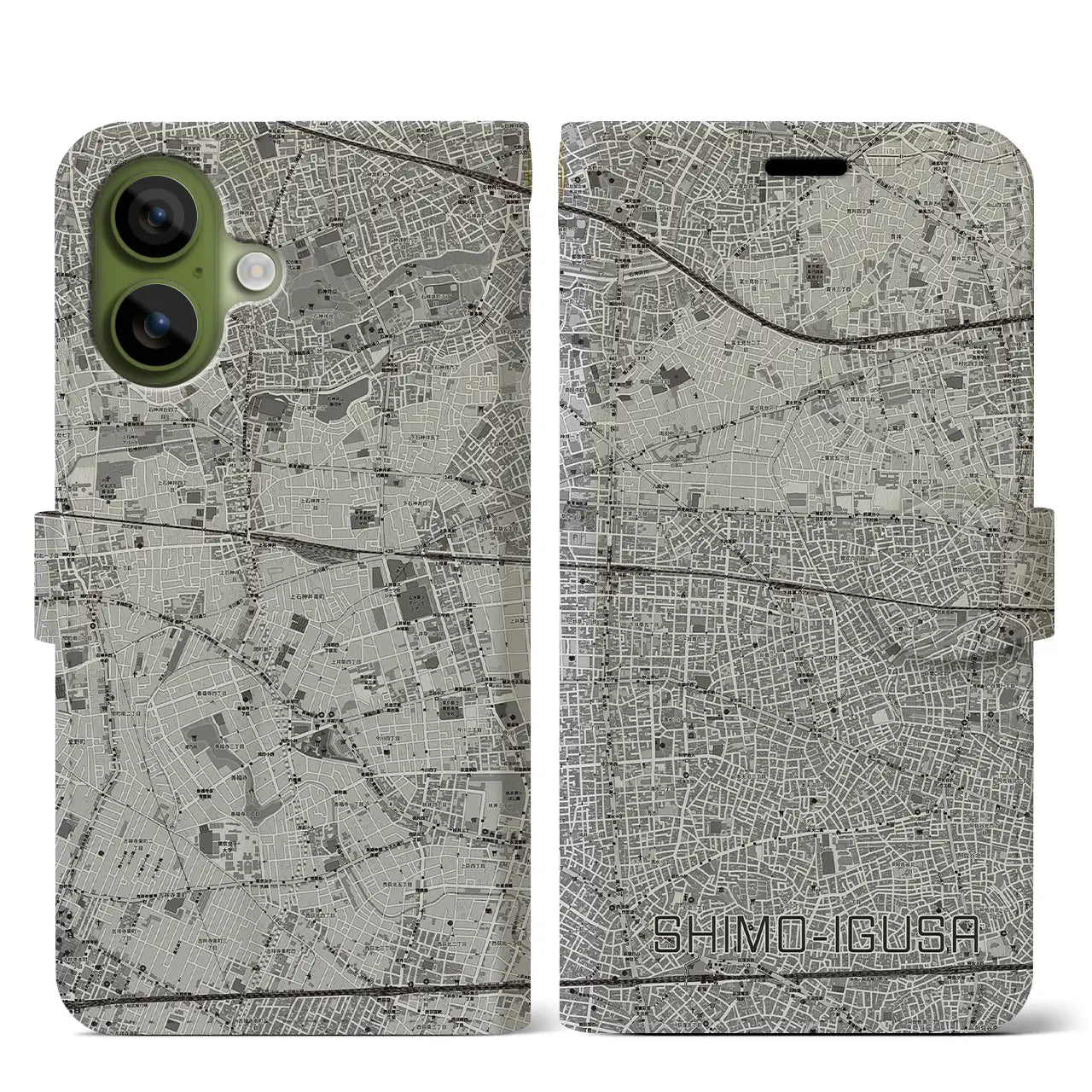 【下井草(東京都)】地図柄iPhoneケース(手帳タイプ)