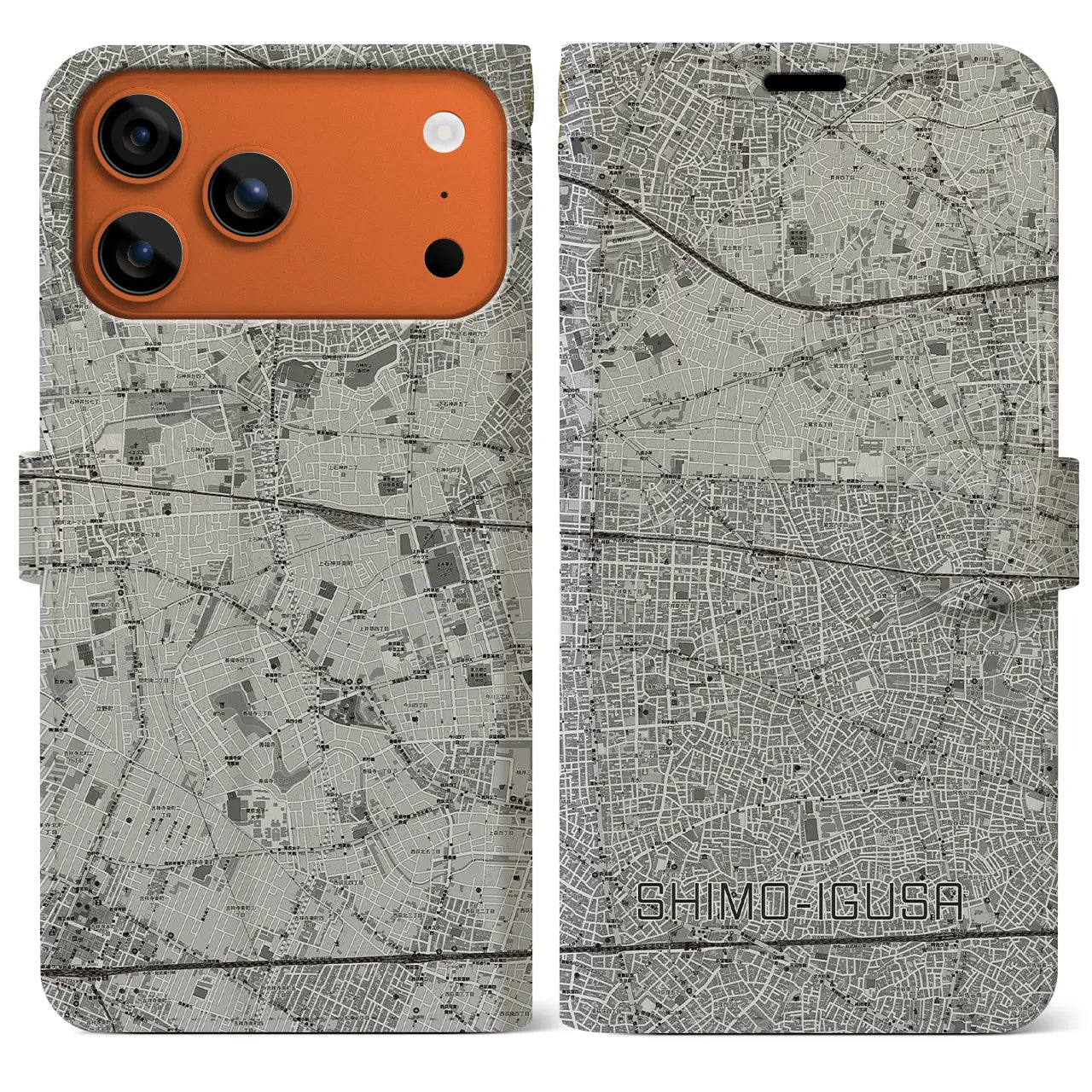 【下井草(東京都)】地図柄iPhoneケース(手帳タイプ)