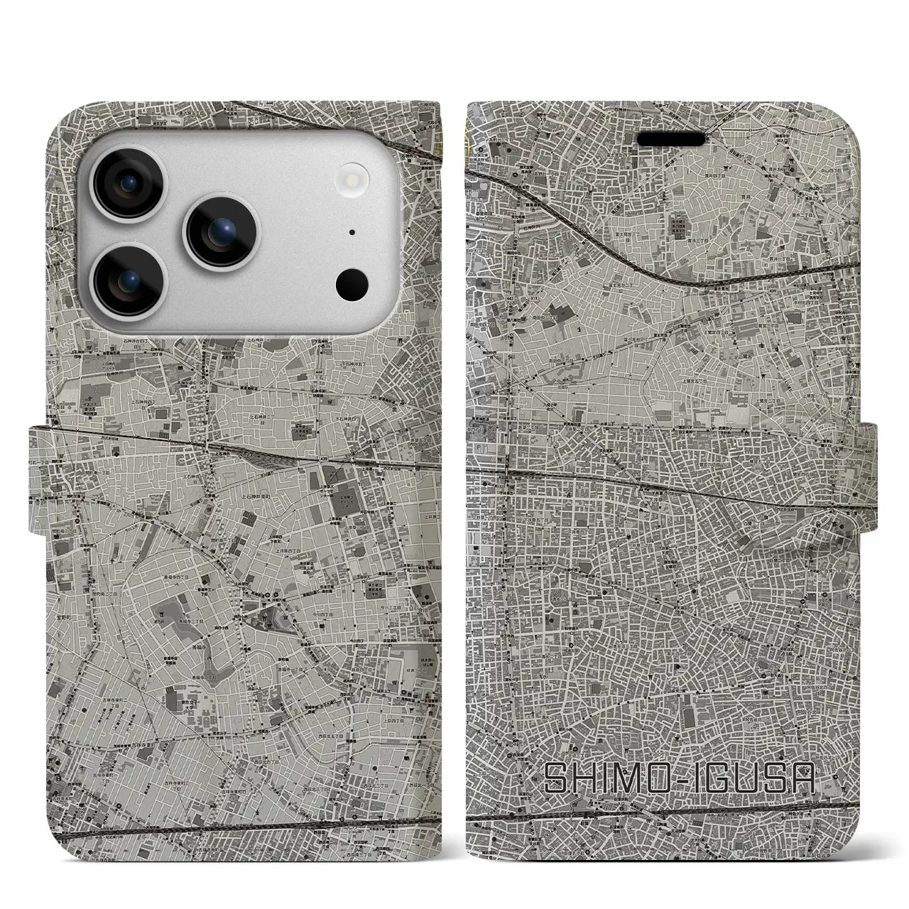 【下井草(東京都)】地図柄iPhoneケース(手帳タイプ)