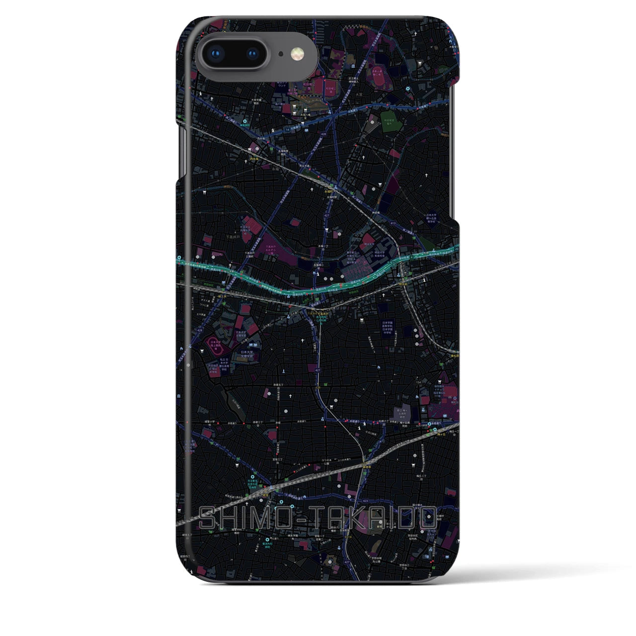 【下高井戸(東京都)】地図柄iPhoneケース(バックカバータイプ)