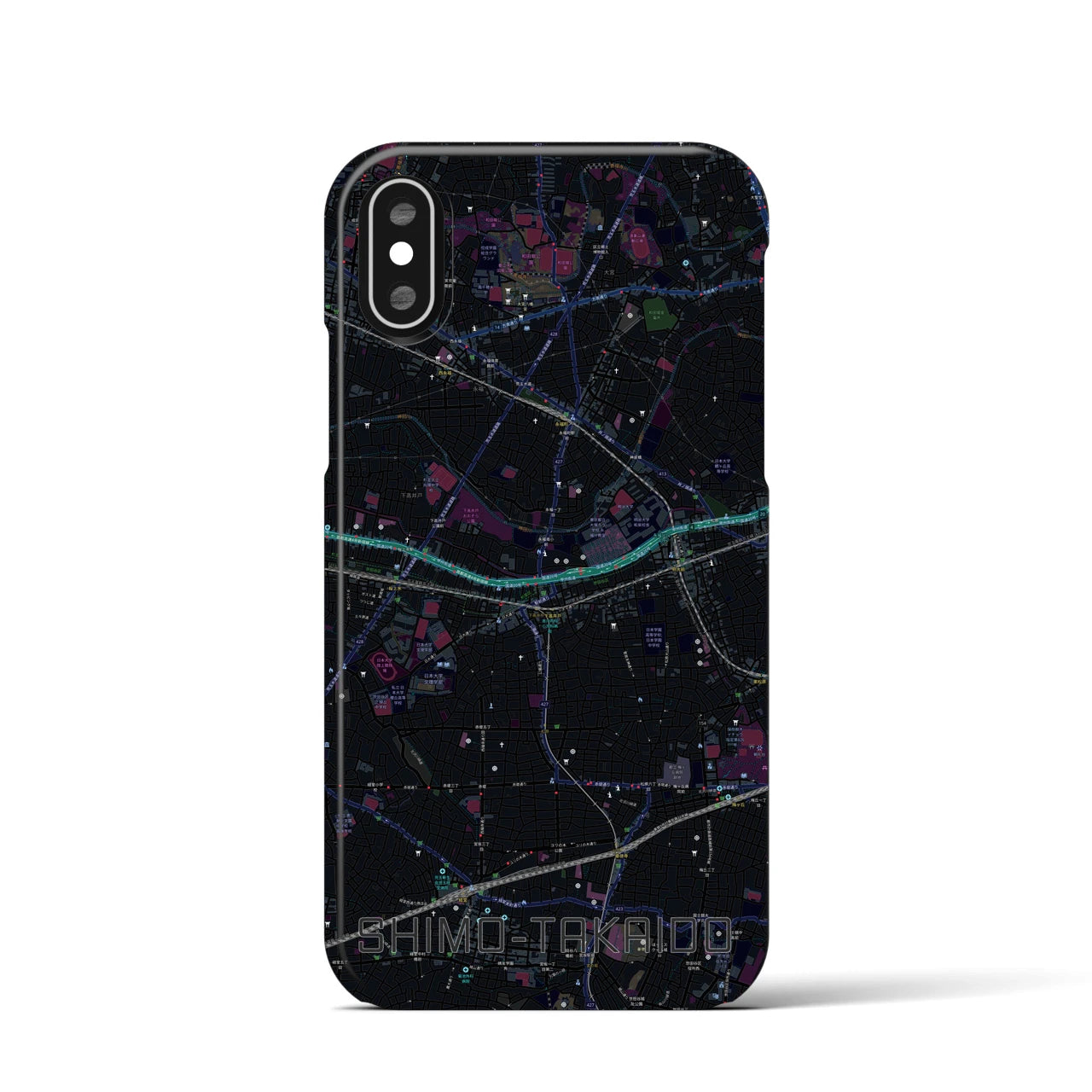 【下高井戸(東京都)】地図柄iPhoneケース(バックカバータイプ)