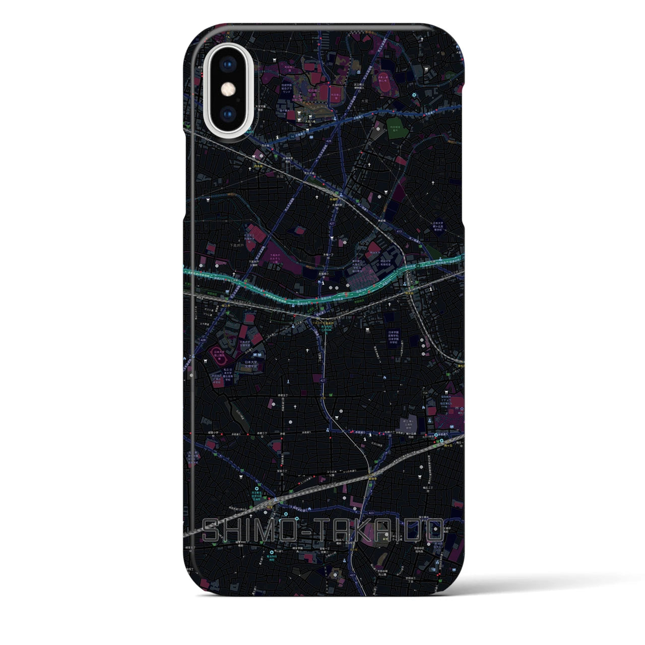 【下高井戸(東京都)】地図柄iPhoneケース(バックカバータイプ)