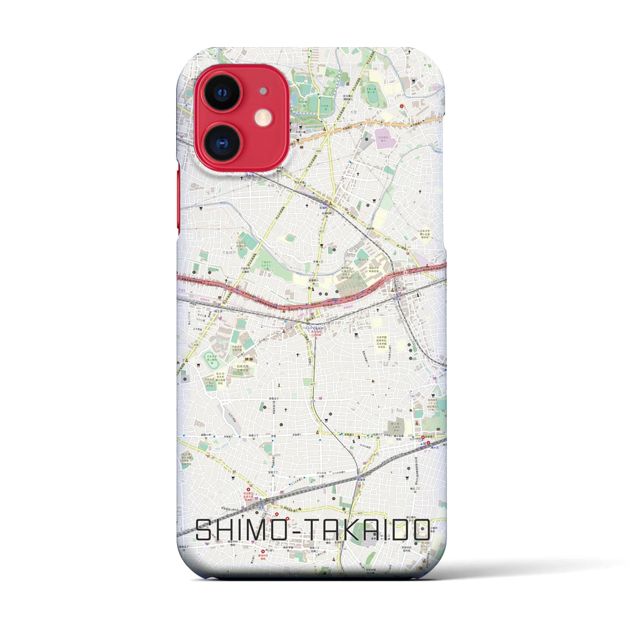 【下高井戸(東京都)】地図柄iPhoneケース(バックカバータイプ)