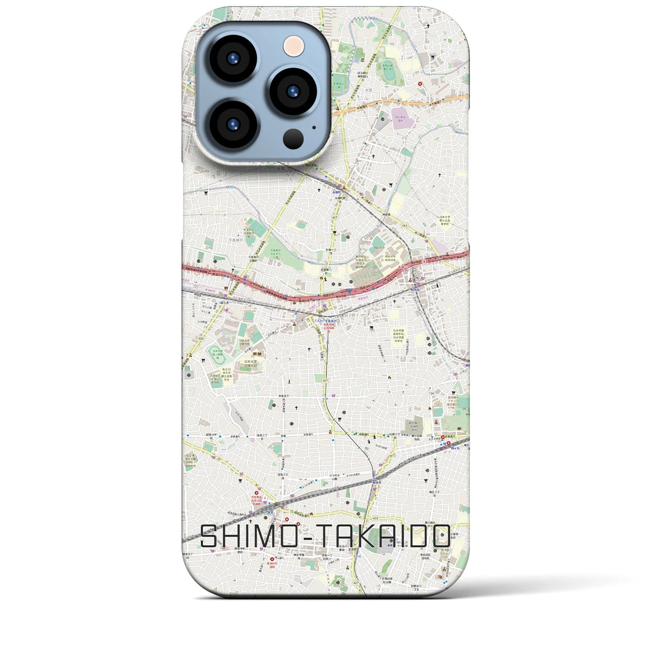 【下高井戸(東京都)】地図柄iPhoneケース(バックカバータイプ)