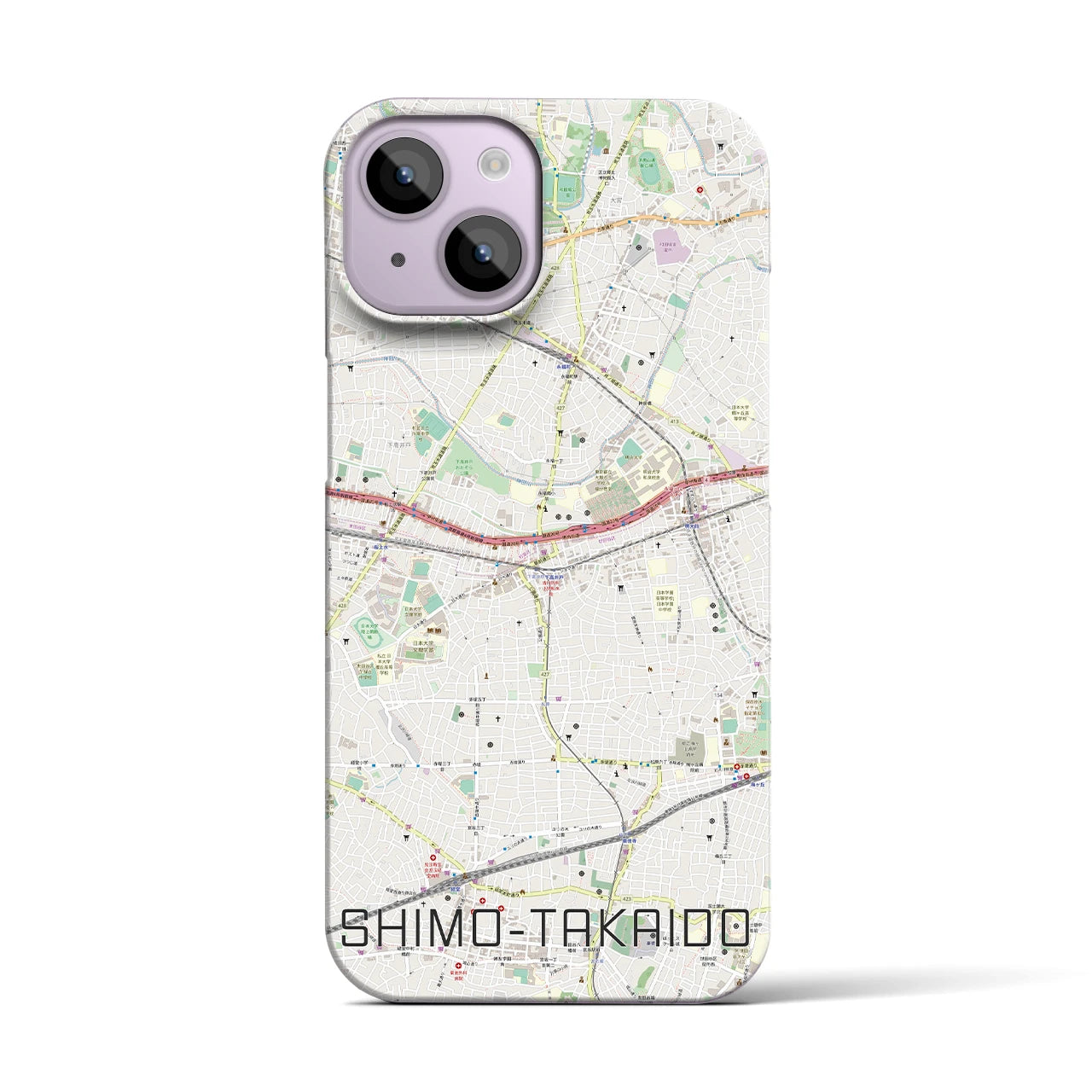 【下高井戸(東京都)】地図柄iPhoneケース(バックカバータイプ)