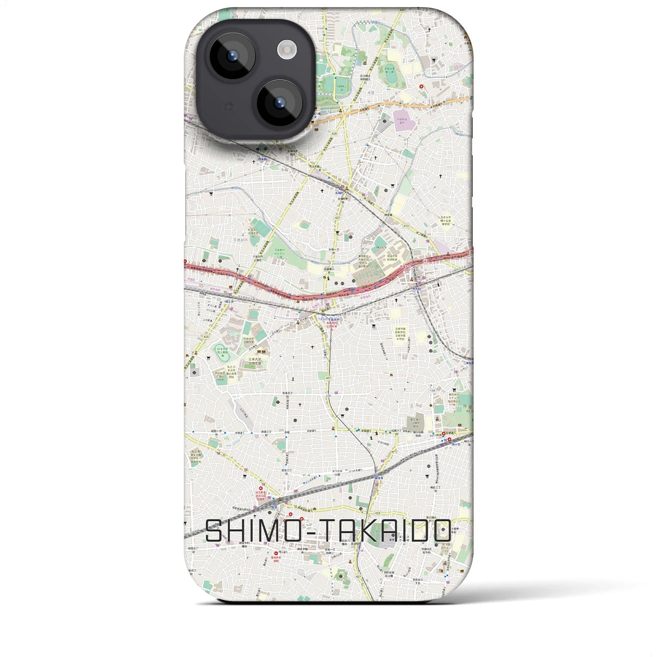 【下高井戸(東京都)】地図柄iPhoneケース(バックカバータイプ)