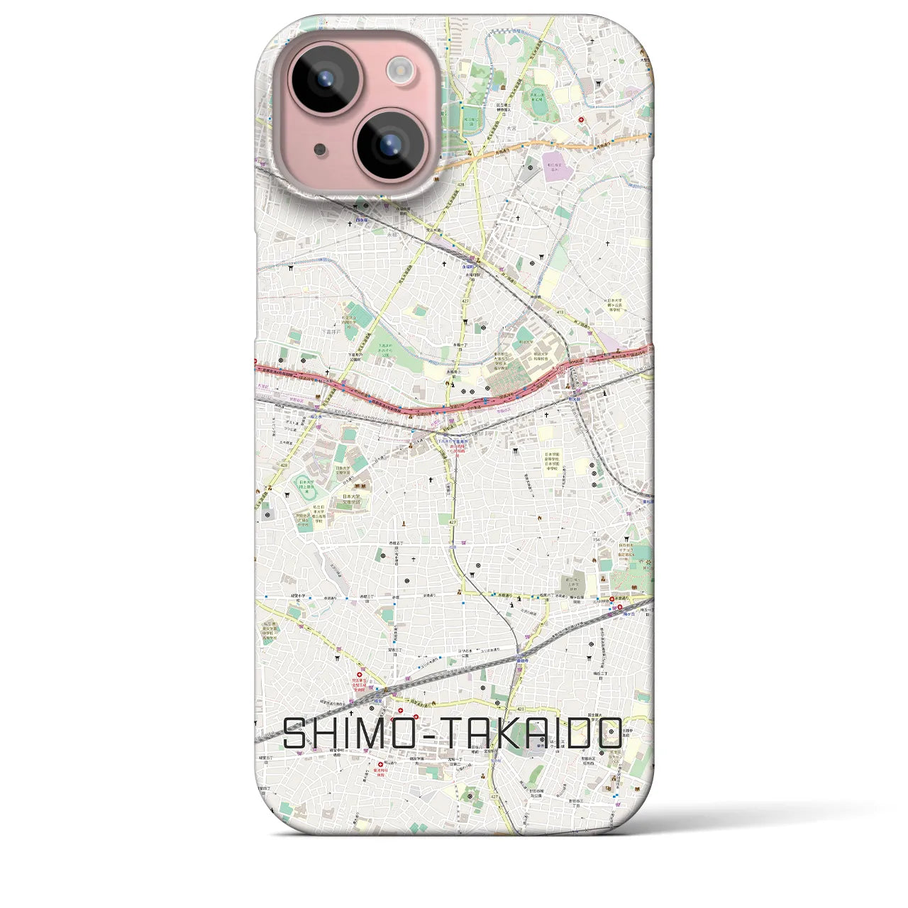 【下高井戸(東京都)】地図柄iPhoneケース(バックカバータイプ)