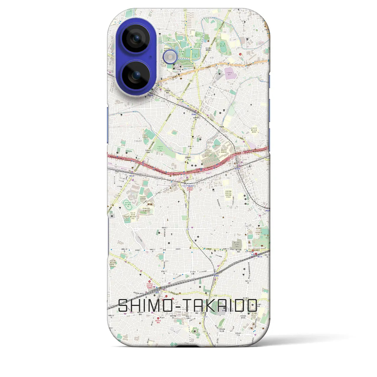 【下高井戸(東京都)】地図柄iPhoneケース(バックカバータイプ)