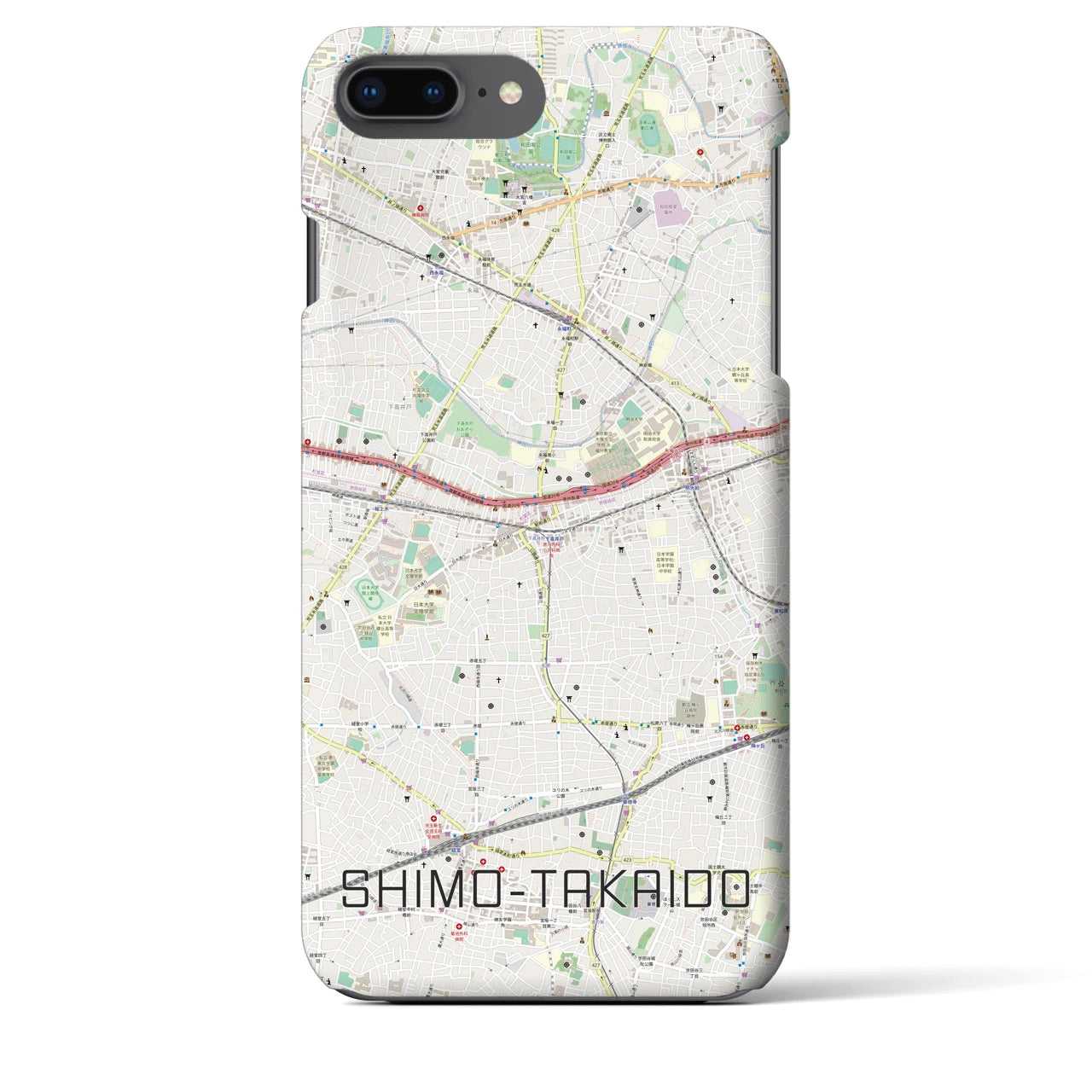 【下高井戸(東京都)】地図柄iPhoneケース(バックカバータイプ)