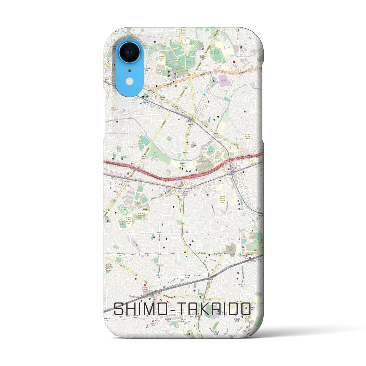 【下高井戸(東京都)】地図柄iPhoneケース(バックカバータイプ)