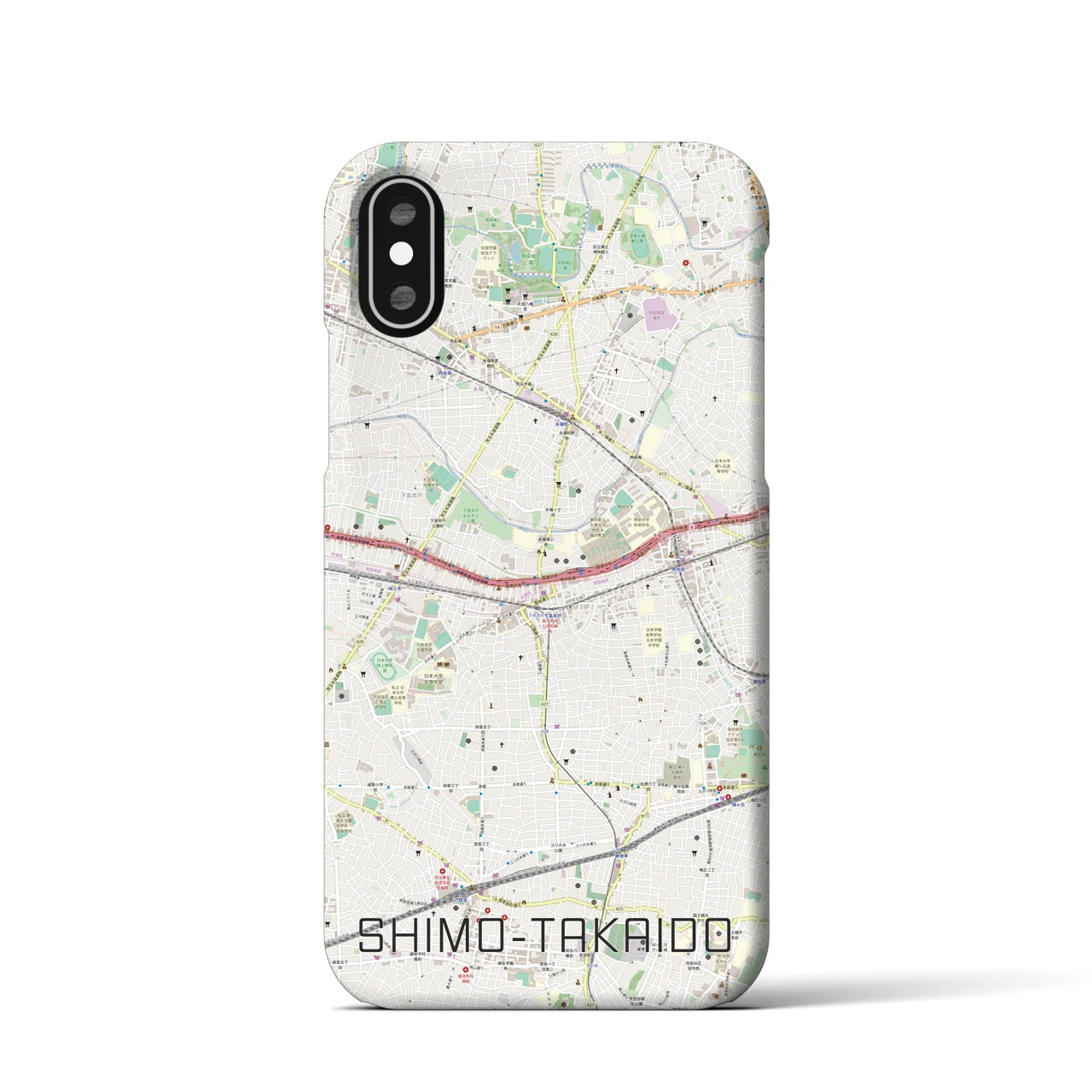 【下高井戸(東京都)】地図柄iPhoneケース(バックカバータイプ)