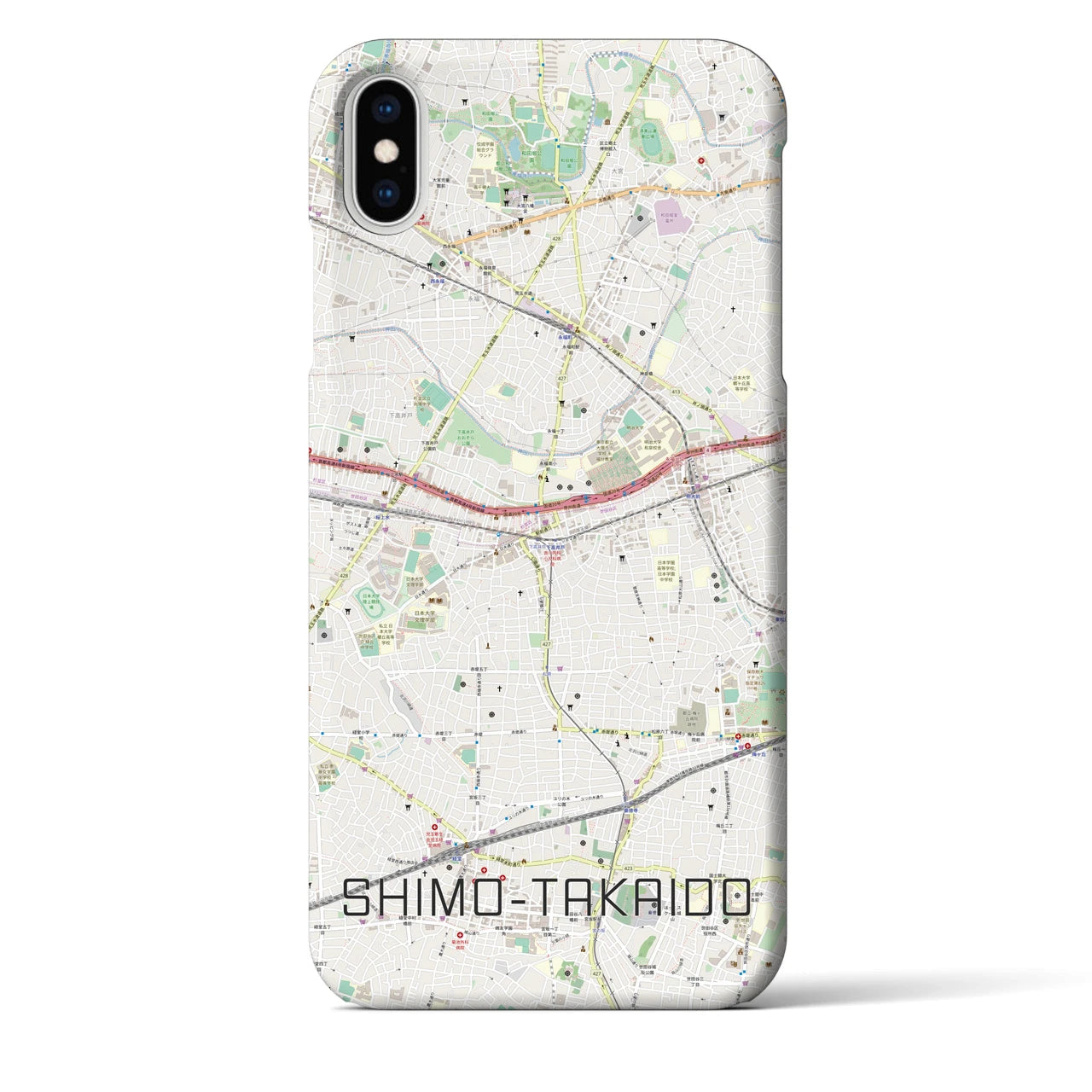 【下高井戸(東京都)】地図柄iPhoneケース(バックカバータイプ)