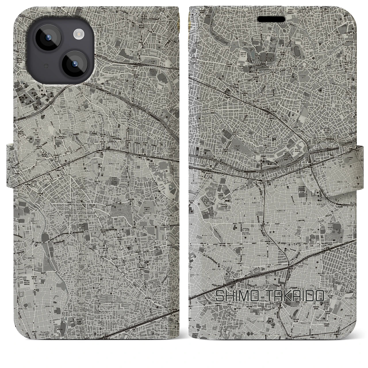 【下高井戸(東京都)】地図柄iPhoneケース(手帳タイプ)