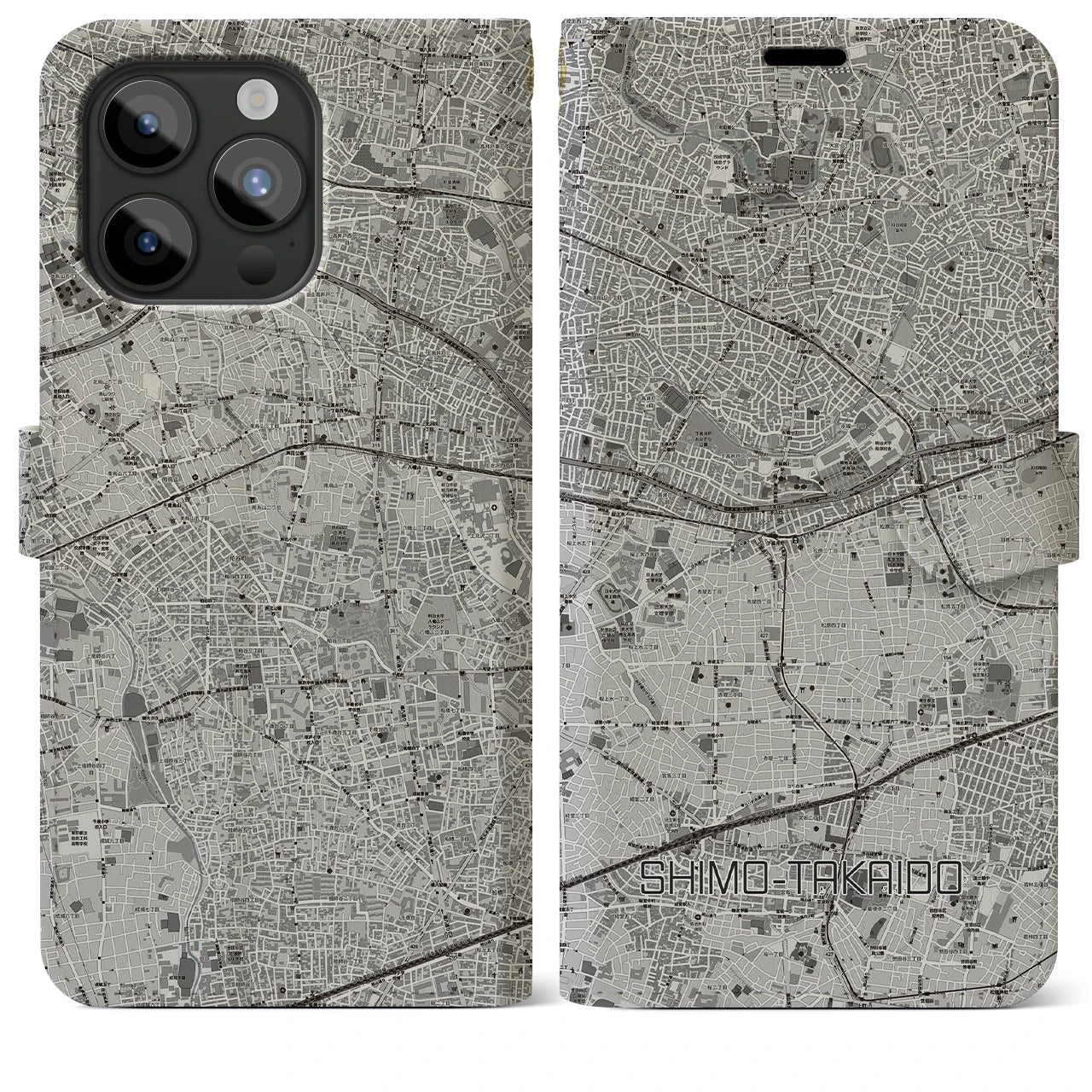 【下高井戸(東京都)】地図柄iPhoneケース(手帳タイプ)