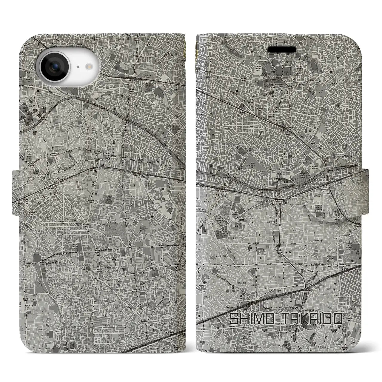 【下高井戸(東京都)】地図柄iPhoneケース(手帳タイプ)