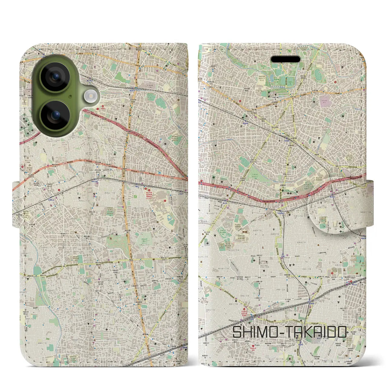 【下高井戸(東京都)】地図柄iPhoneケース(手帳タイプ)