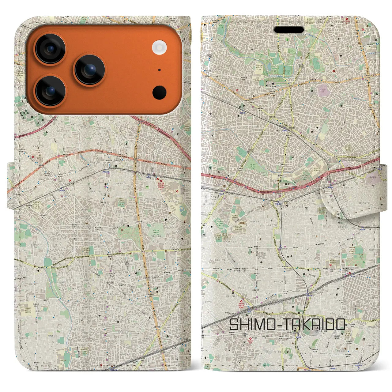 【下高井戸(東京都)】地図柄iPhoneケース(手帳タイプ)