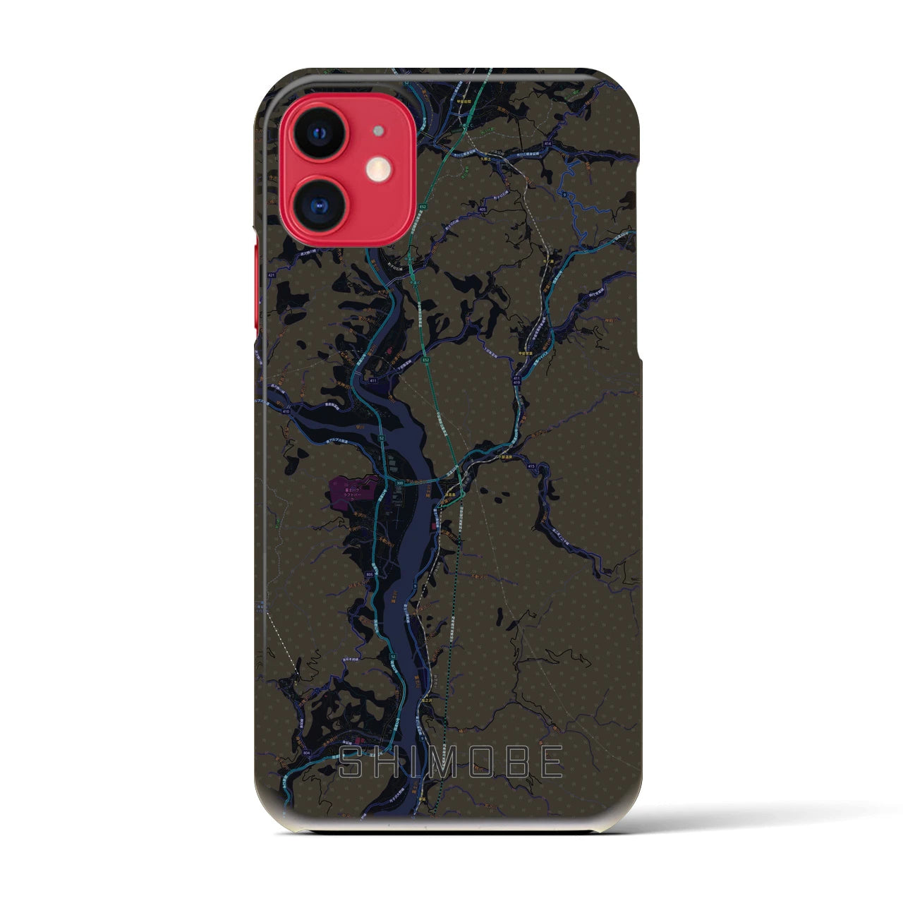 【下部(山梨県)】地図柄iPhoneケース(バックカバータイプ)