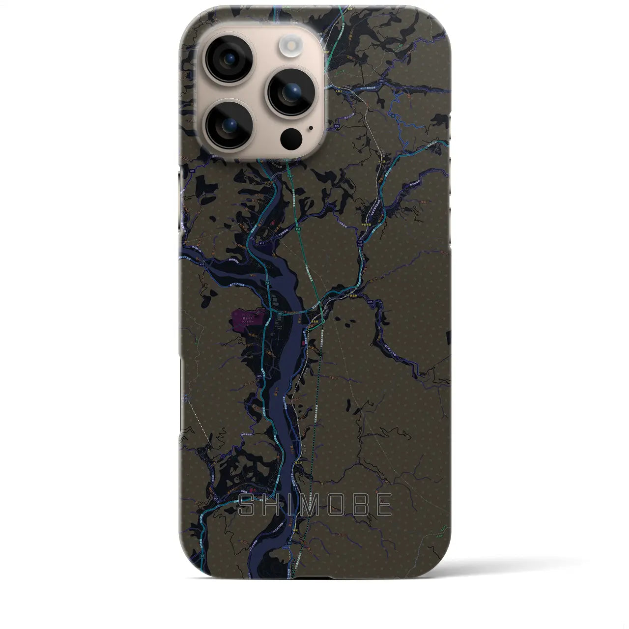 【下部(山梨県)】地図柄iPhoneケース(バックカバータイプ)