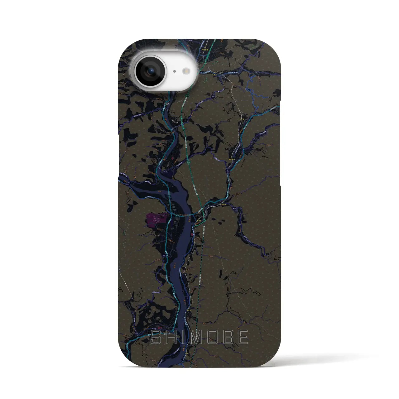 【下部(山梨県)】地図柄iPhoneケース(バックカバータイプ)