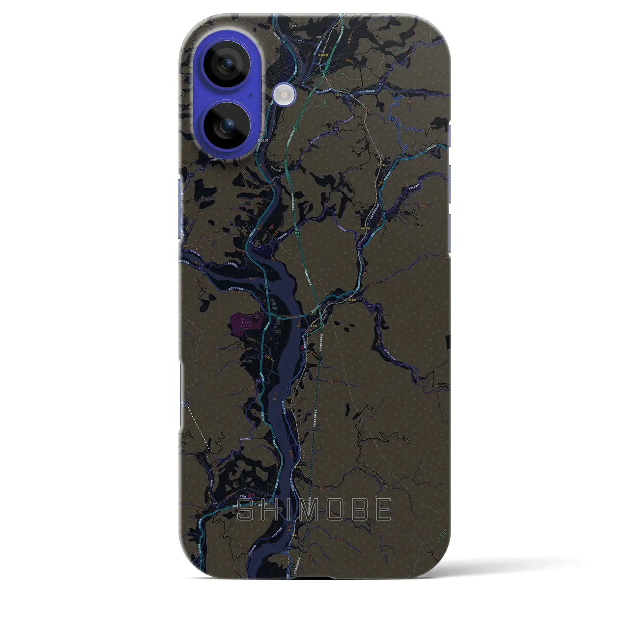 【下部(山梨県)】地図柄iPhoneケース(バックカバータイプ)