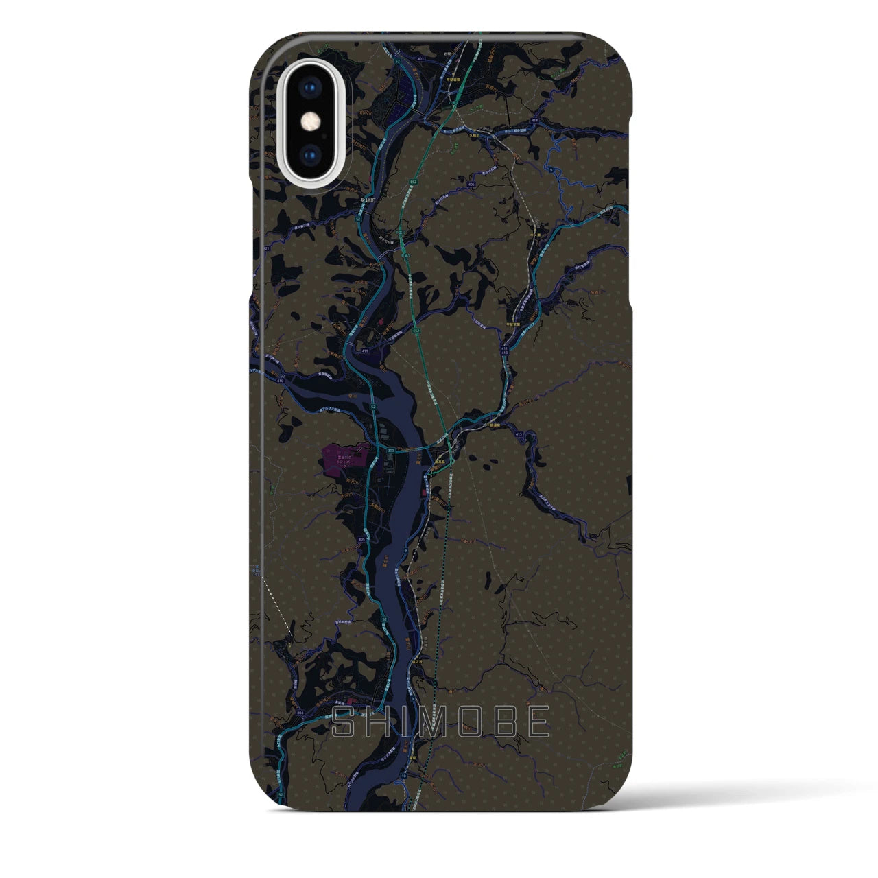 【下部(山梨県)】地図柄iPhoneケース(バックカバータイプ)