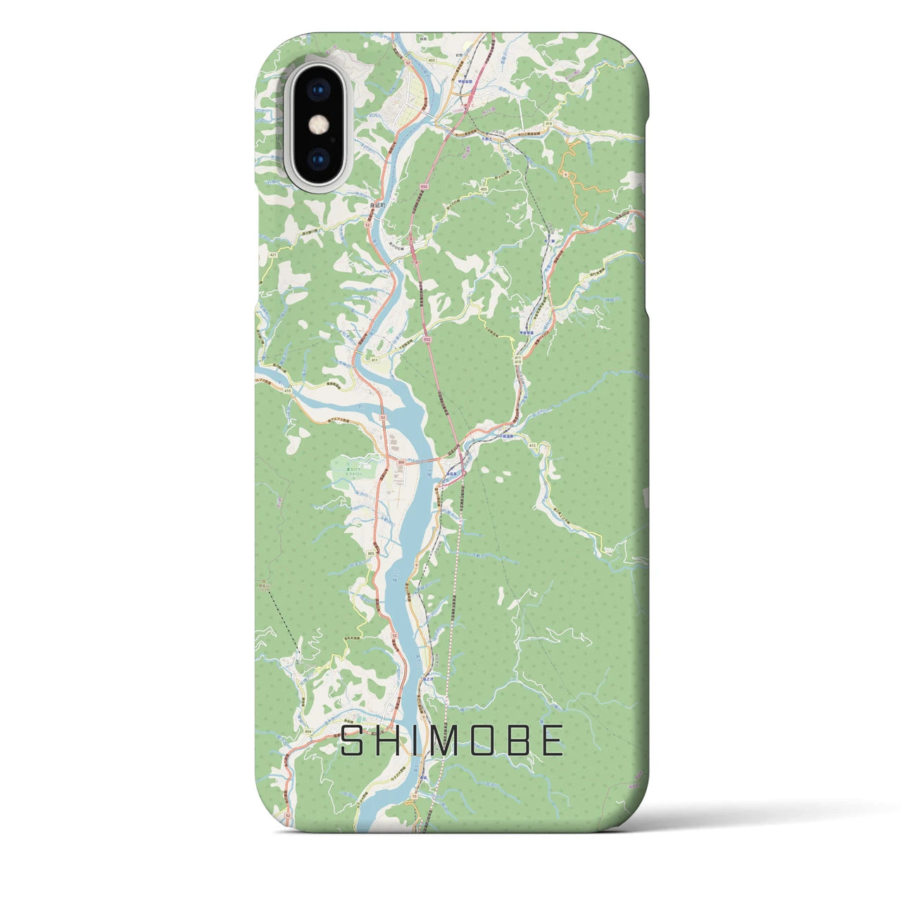 【下部(山梨県)】地図柄iPhoneケース(バックカバータイプ)