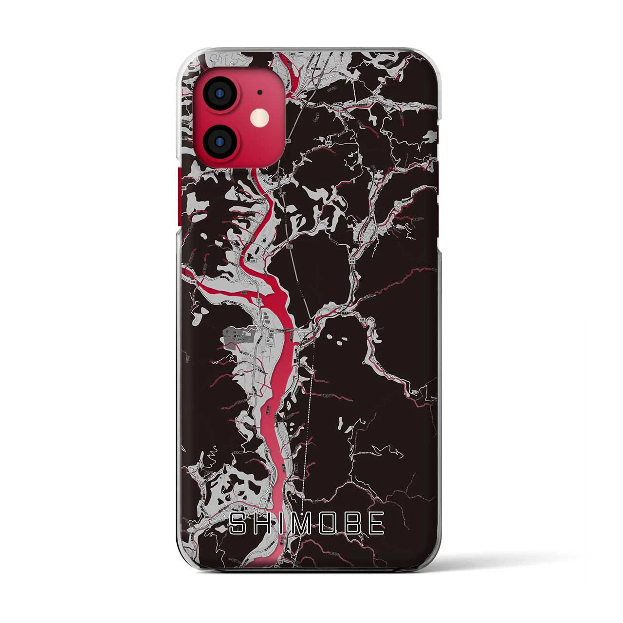 【下部(山梨県)】地図柄iPhoneケース(クリアタイプ)